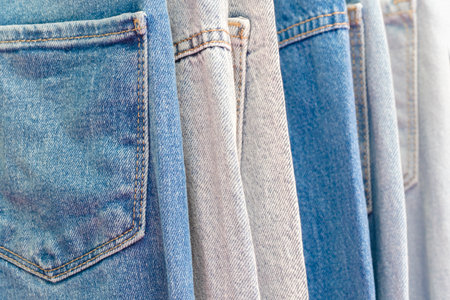 blue jeans in the marketの写真素材