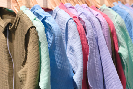 clothes for children in children's clothing stores. clothes for children in the storeの写真素材