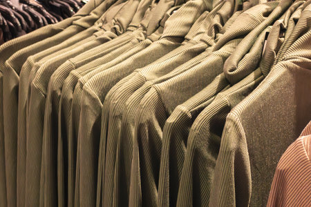 multicolor clothing in the store marketの写真素材