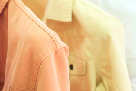 multicolor clothing in the store marketの写真素材