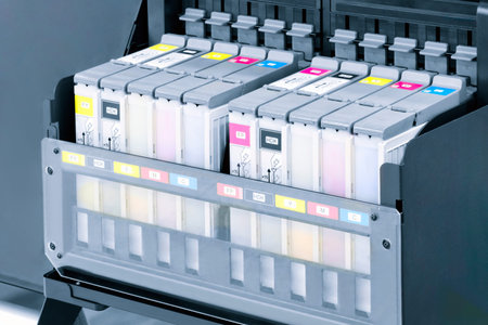 Color toners in the digital printer, paint CMYKの写真素材