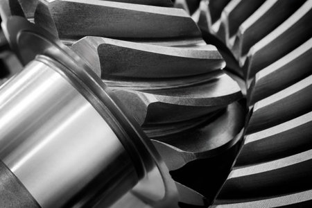 Machine Gears, gear wheels close-up, industry concept background