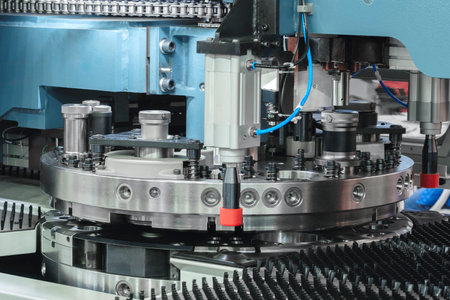 Industrial laser metal cutting machine, industrial technology conceptの写真素材