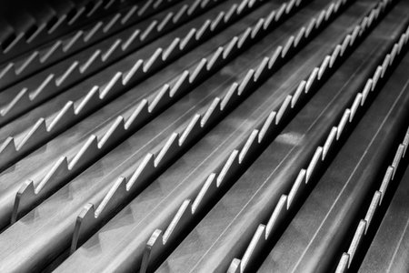 Texture of steel, Black metallic modern backgroundの写真素材