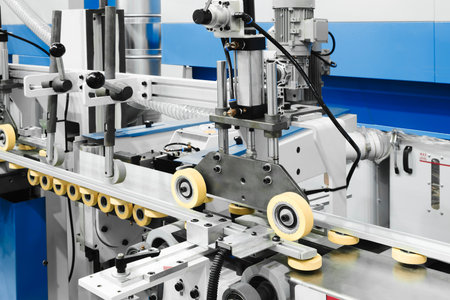 Machine tools for gluing edging onto furniture wood board