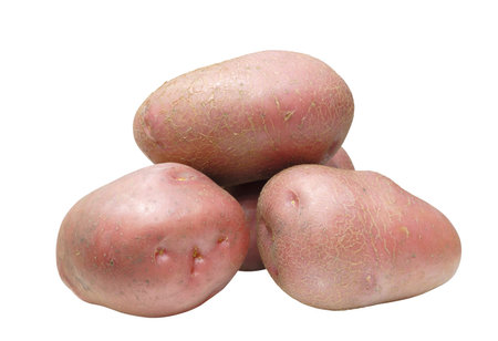 potato slide isolated on white backgroundの写真素材