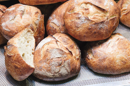 Fresh fragrant bread on the table. Food concept