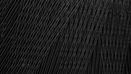 A black background with a pattern of white lines. The lines are very thin and are arranged in a way that they look like they are woven together. The image has a very simple and minimalistic feel to itの写真素材