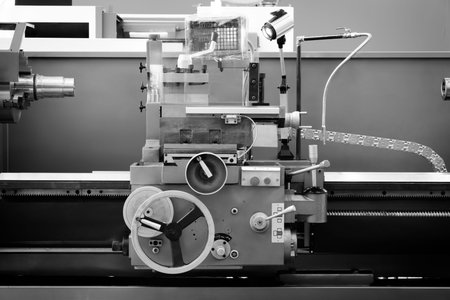 Part of an industrial metal lathe, industrial machine concept.