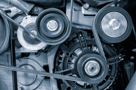 Diesel engine for truck or electric generator close up