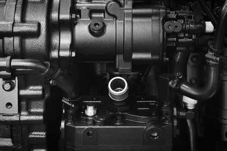Diesel engine for truck or electric generator close up