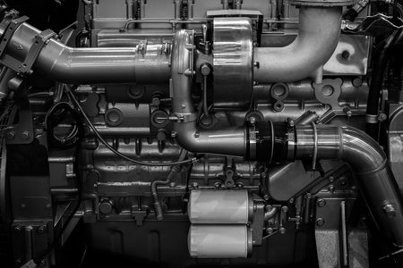 diesel engine Fragment of a diesel motor close-up. Engine details Diesel engine backgroundbackgroundの写真素材