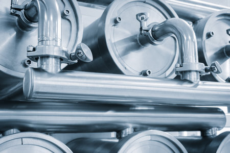 Machine for the production of dairy products with a series of metal stainless steel cylinders and...