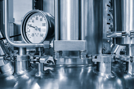 Chemical pharmaceutical laboratory equipment, equipment for medical experiments, equipment close-up,...