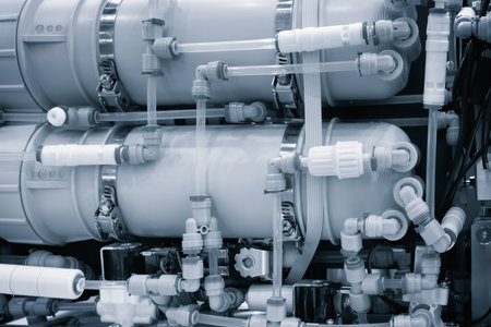 Industrial water filter for water supply, industrial concept backgroundの写真素材