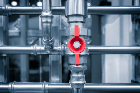 Water supply wiring in the boiler room, metal and plastic pipes, filters, taps and shut-off valves,...