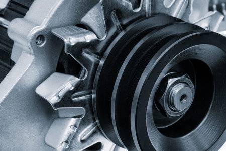 close up electric car generator, car service concept background.