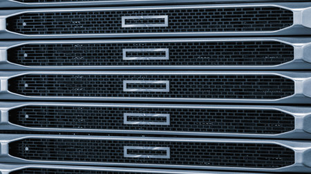 Server racks for big data and internet communicationsの写真素材