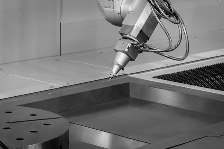 Metalworking industry concept, industrial equipment for cutting and welding metal details