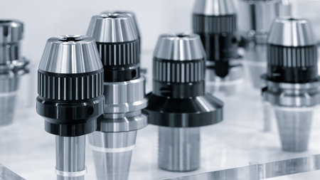 Industrial metalworking concept, milling cutter, metal cutter close up CNC cutters for metal....