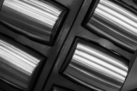 Close-up of roller bearing as background for industrial conceptの写真素材