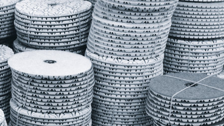 Grinding discs for grinding stone and other materials, industrial concept background.の写真素材