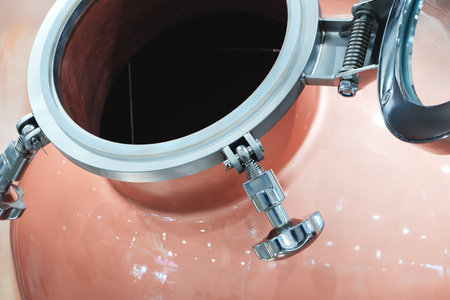 A steel container with a screw-on lid. The container is open.の写真素材