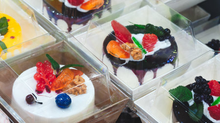 A stack of dessert boxes.