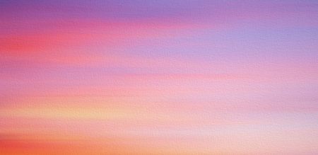 Abstract blurred colorful cloudy sky at sunset, watercolor painting on textured paper. Gradient...