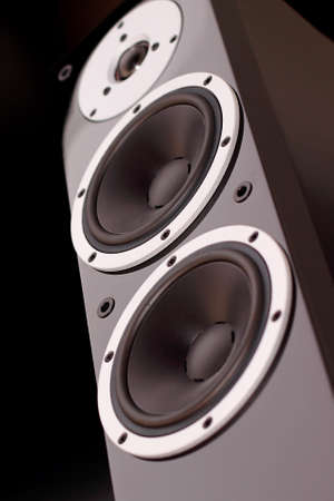 Black high gloss audio speakersの写真素材