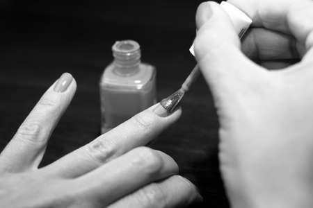 Finger nails painting, b wの写真素材