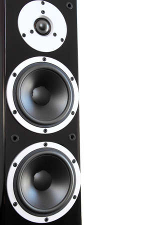 Black high gloss audio speakersの写真素材