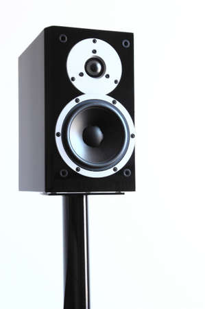 Black high gloss audio speakersの写真素材