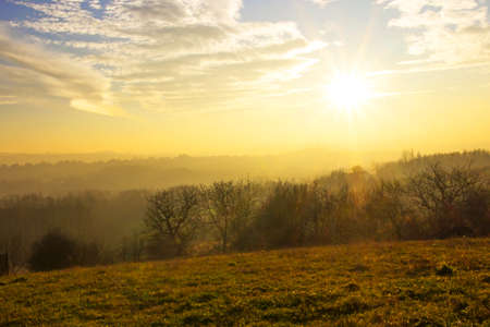 Autumn country landscape in Europeの写真素材