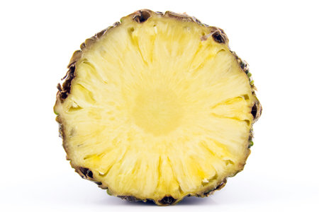 Pineapple cross section isolated on white background