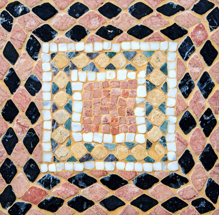Colorful mosaic of tiny pebbles for background or texture