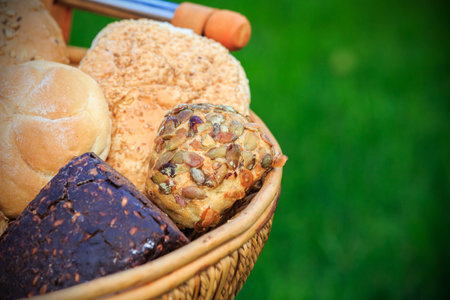 Basket full of different types of bread