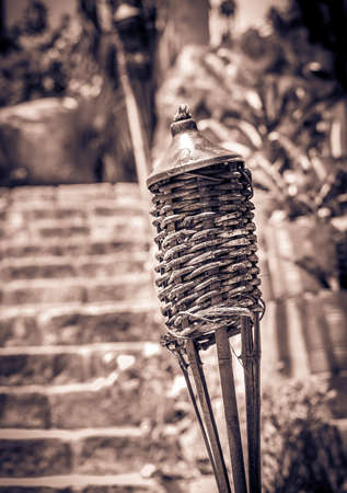 Traditional torche on mexican graveyard on Yucatanの写真素材
