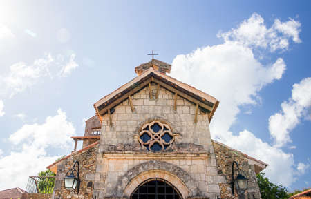 Beautiful small church in the Casa de Campo village Dominican Republicの写真素材