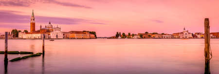 San Giorgio Maggiore cathedral at sunrise, Veniceの写真素材
