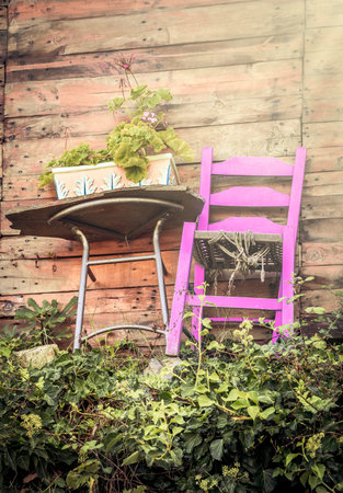 Old wooden decoration in Zia village at Kos island, Greeceの写真素材