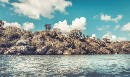 Wild caribbean seashore somewhere in Dominican Republicの写真素材