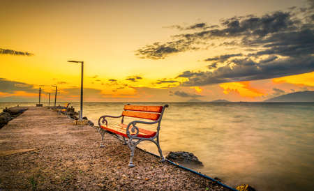 Amazing sunrise over Aegean Sea, Kos island, Greeceの写真素材
