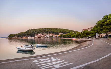 Peaceful morning in Drvenik village, Croatiaの写真素材