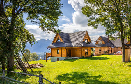 ZAKOPANE, POLAND - SEPTEMBER 16, 2018: Summer panorama of Tatry Mountains, surroundings of Zakopane city, Southern Polandのeditorial素材