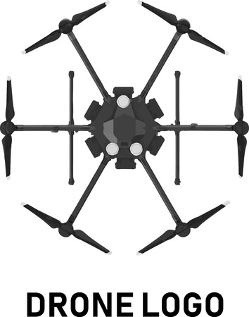 drone hexacopter logo vectorのイラスト素材