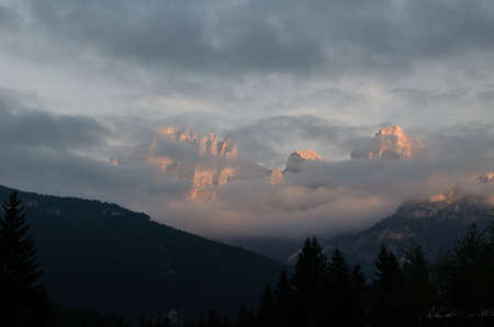Morning in the Dolomitesの写真素材