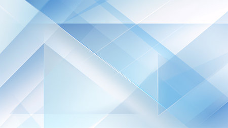 Sleek, uncomplicated layers of white and blue shapes create clean lines and geometric angles.の素材