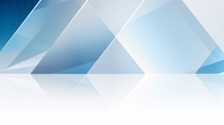 Light plays off elegant gray, blue, and white shapes for refined tonal variation in this geometric abstract.の素材