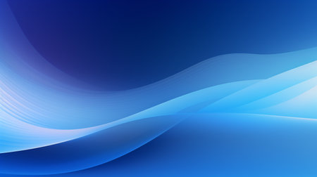 An elegant abstract wave shape in tones of blue swirls across an empty background, creating visual intrigue with its sweeping curves.の素材